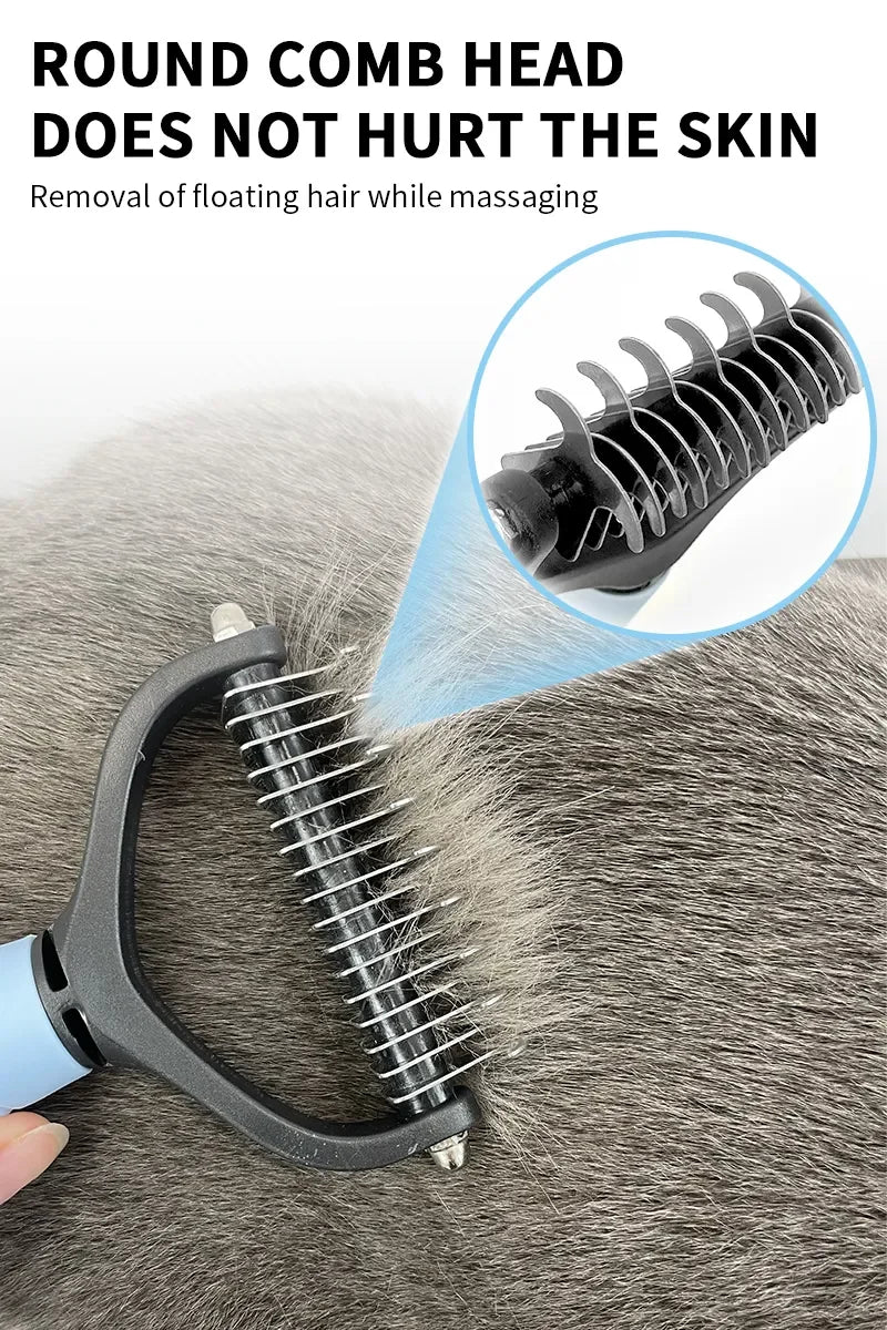 Effortless Pet Grooming: Deshedding & Dematting Tool for Dogs & Cats - Sonic Bark