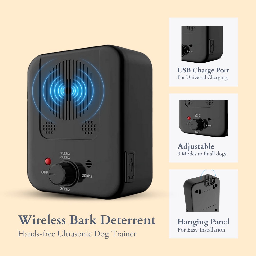 Wireless Ultrasonic Sonic Bark Deterrent: Humane & Effective Bark Control - Sonic Bark